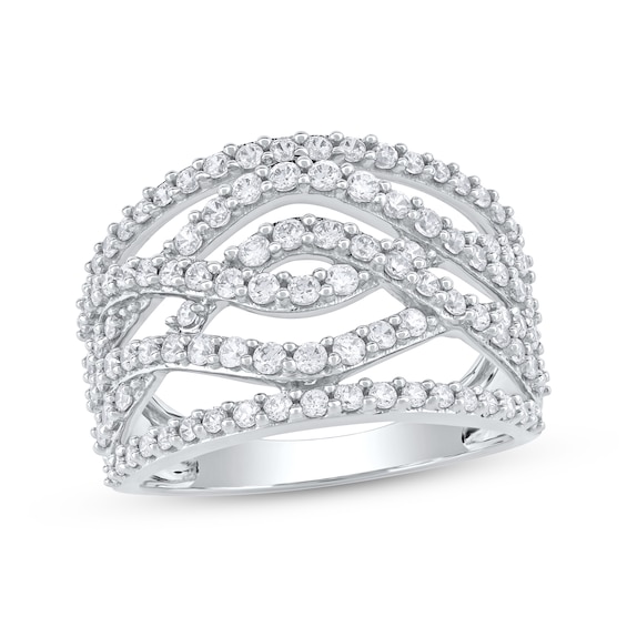 Lab-Created Diamonds by KAY Multi-Row Crossover Ring 1 ct tw 10K White Gold