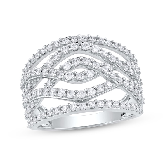 KAY Lab-Grown Diamonds Multi-Row Crossover Ring 1 ct tw 10K White Gold