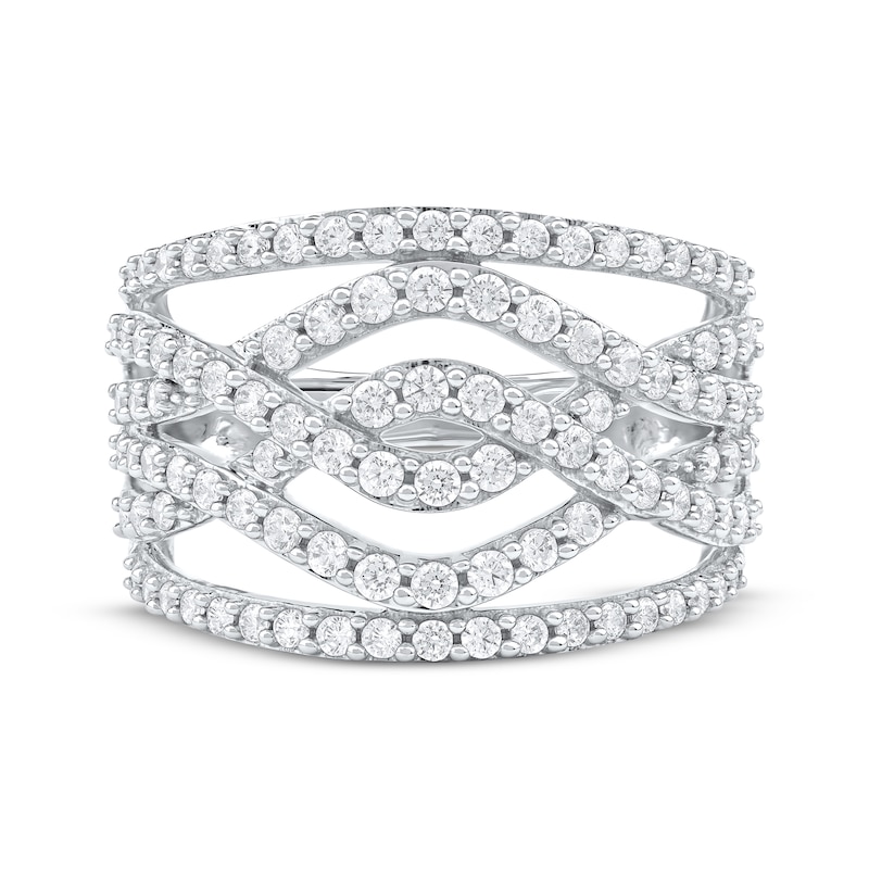 Main Image 3 of KAY Lab-Grown Diamonds Multi-Row Crossover Ring 1 ct tw 10K White Gold