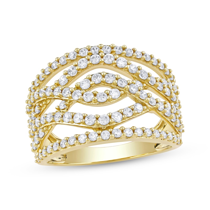 Main Image 1 of KAY Lab-Grown Diamonds Multi-Row Crossover Ring 1 ct tw 10K Yellow Gold