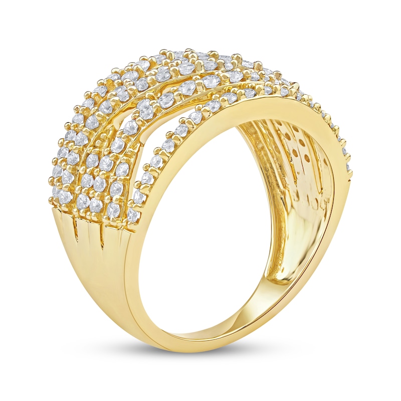 Main Image 2 of KAY Lab-Grown Diamonds Multi-Row Crossover Ring 1 ct tw 10K Yellow Gold