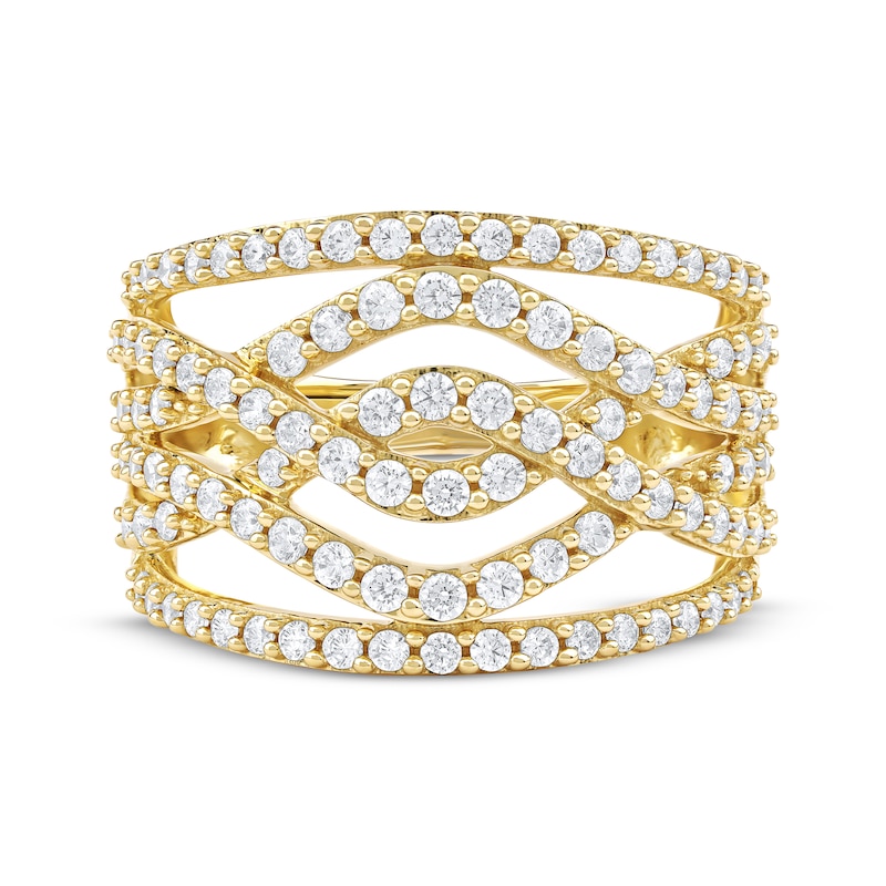 Main Image 3 of KAY Lab-Grown Diamonds Multi-Row Crossover Ring 1 ct tw 10K Yellow Gold