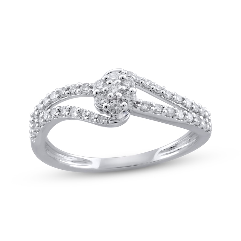Main Image 1 of Multi-Diamond Bypass Ring 1/3 ct tw 10K White Gold