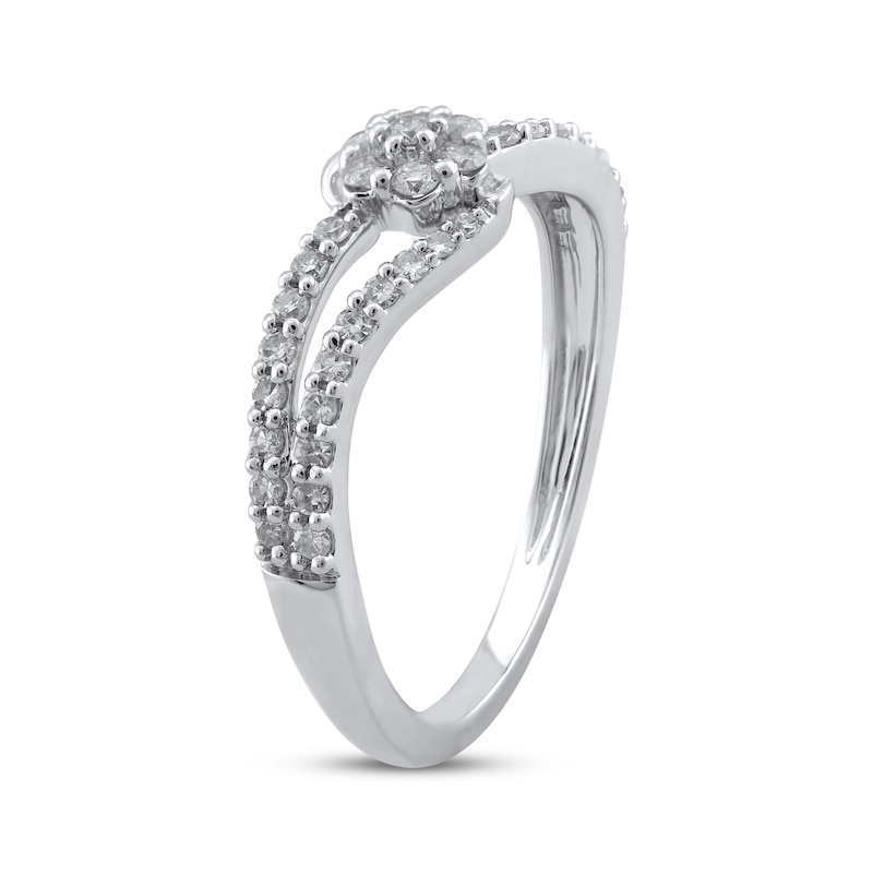 Main Image 2 of Multi-Diamond Bypass Ring 1/3 ct tw 10K White Gold