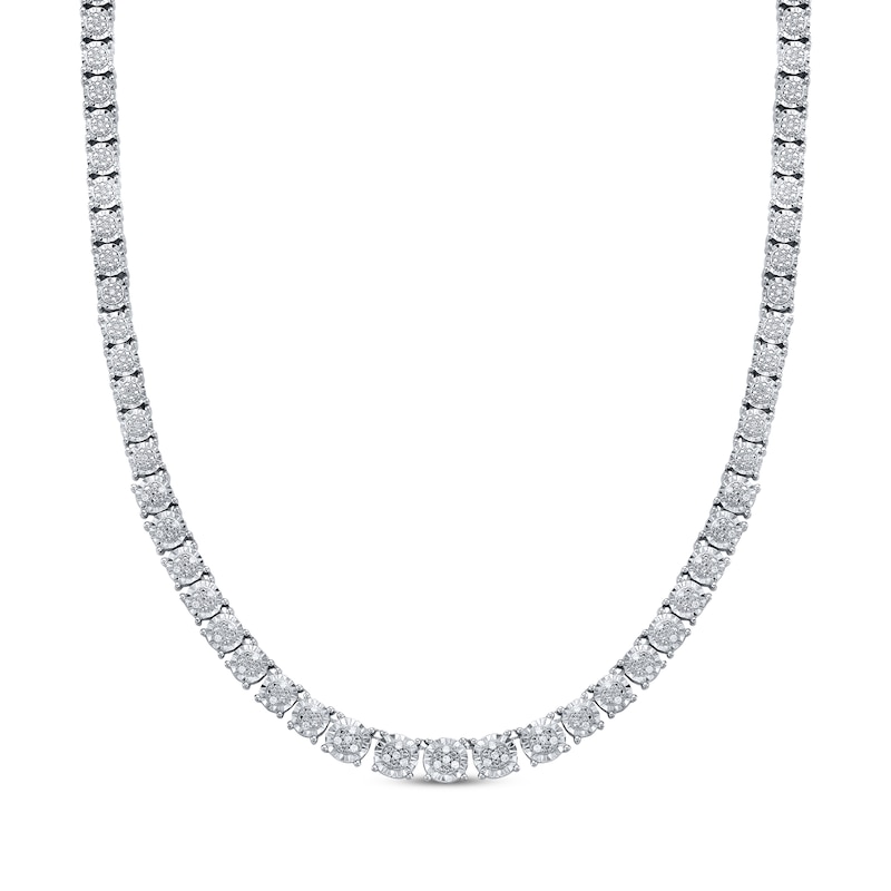 Main Image 1 of Diamond Tennis Necklace 1/2 ct tw Sterling Silver