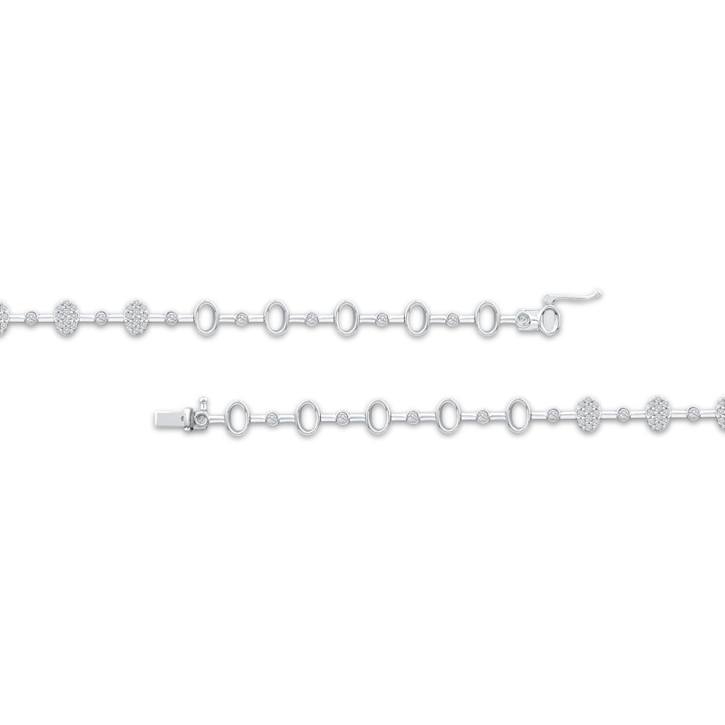 Main Image 3 of KAY Lab-Grown Diamonds Multi-Stone Oval Link Bracelet 1/2 ct tw 10K White Gold 7.25&quot;