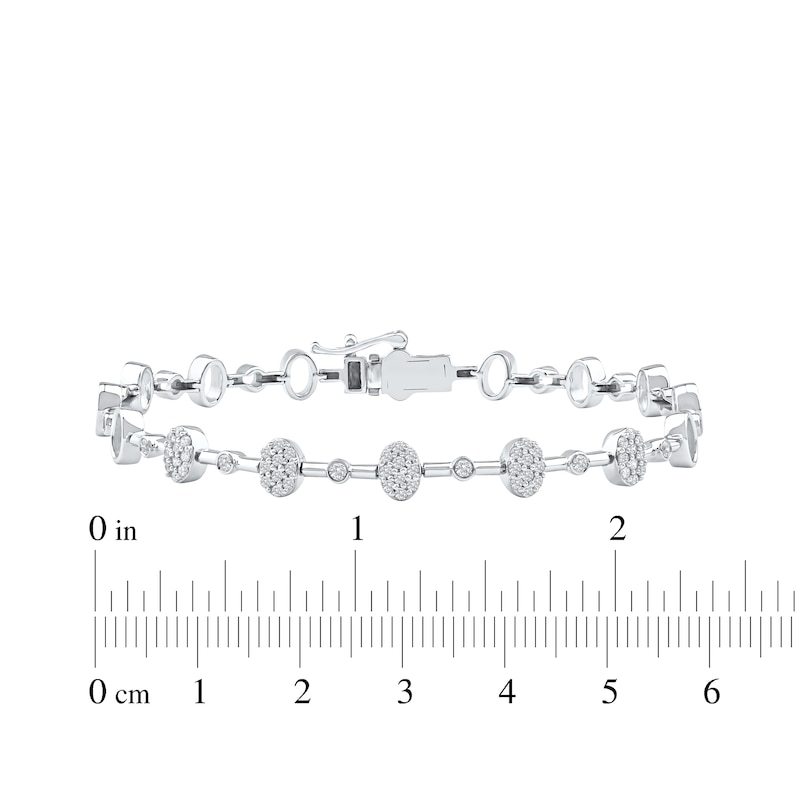 Lab-Created Diamonds by KAY Multi-Stone Oval Link Bracelet 1/2 ct tw 10K White Gold 7.25"