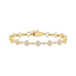 KAY Lab-Grown Diamonds Multi-Stone Oval Link Bracelet 1/2 ct tw 10K Yellow Gold 7.25"