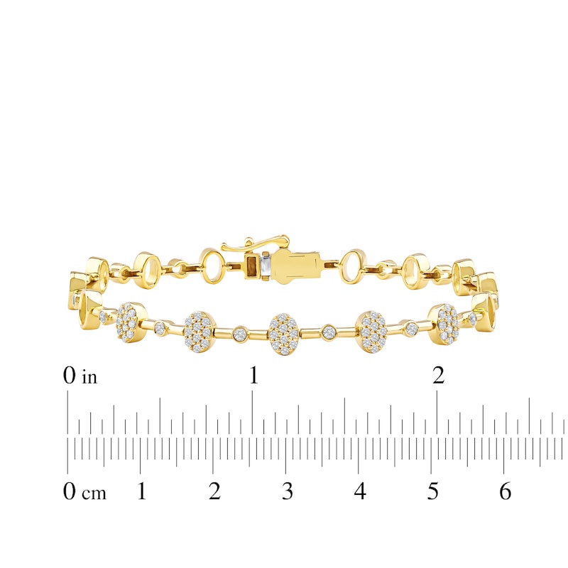 Main Image 5 of KAY Lab-Grown Diamonds Multi-Stone Oval Link Bracelet 1/2 ct tw 10K Yellow Gold 7.25&quot;