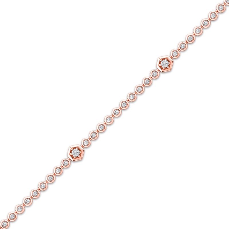 Lab-Created Diamonds by KAY Hexagon Station Bracelet 1/2 ct tw 10K Rose Gold 7.25"