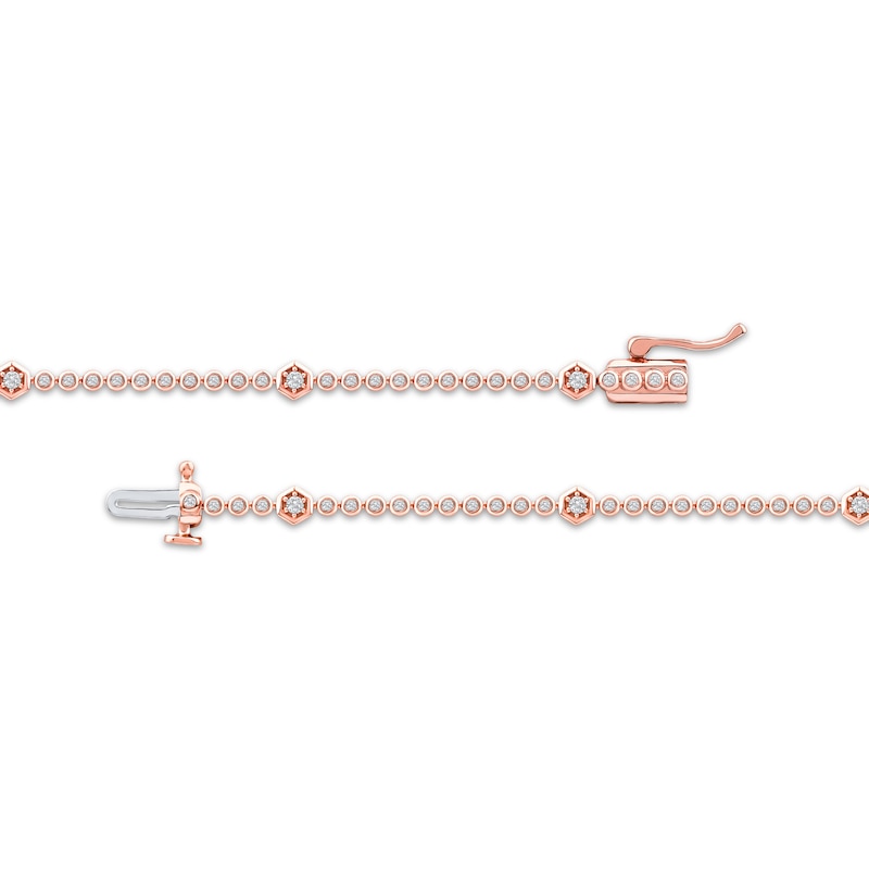 Lab-Created Diamonds by KAY Hexagon Station Bracelet 1/2 ct tw 10K Rose Gold 7.25"