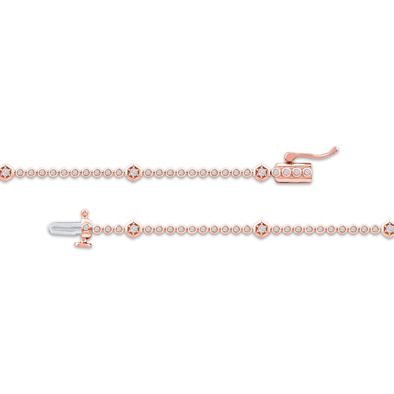 Main Image 3 of KAY Lab-Grown Diamonds Hexagon Station Bracelet 1/2 ct tw 10K Rose Gold 7.25&quot;