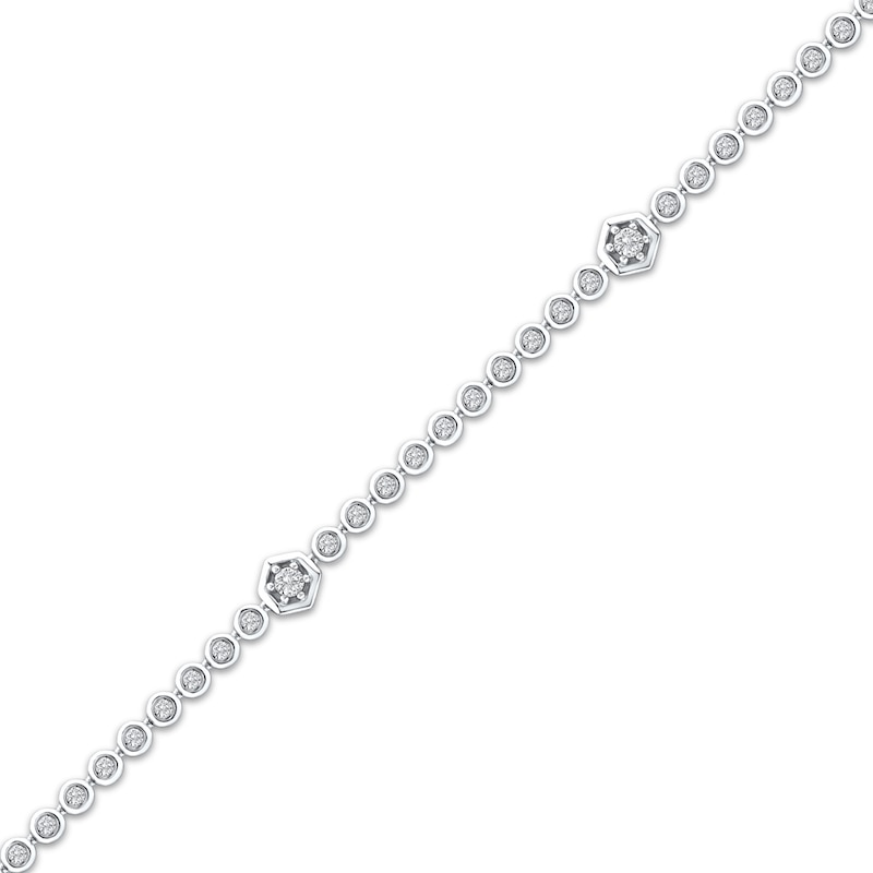 Lab-Created Diamonds by KAY Hexagon Station Bracelet 1/2 ct tw 10K White Gold 7.25"