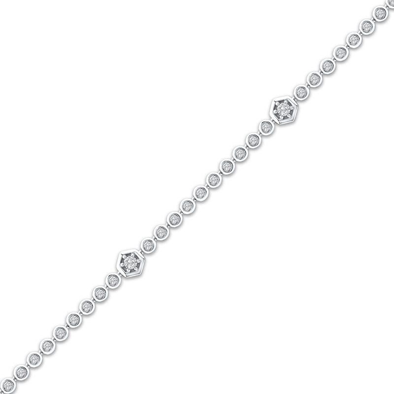 Main Image 2 of KAY Lab-Grown Diamonds Hexagon Station Bracelet 1/2 ct tw 10K White Gold 7.25&quot;