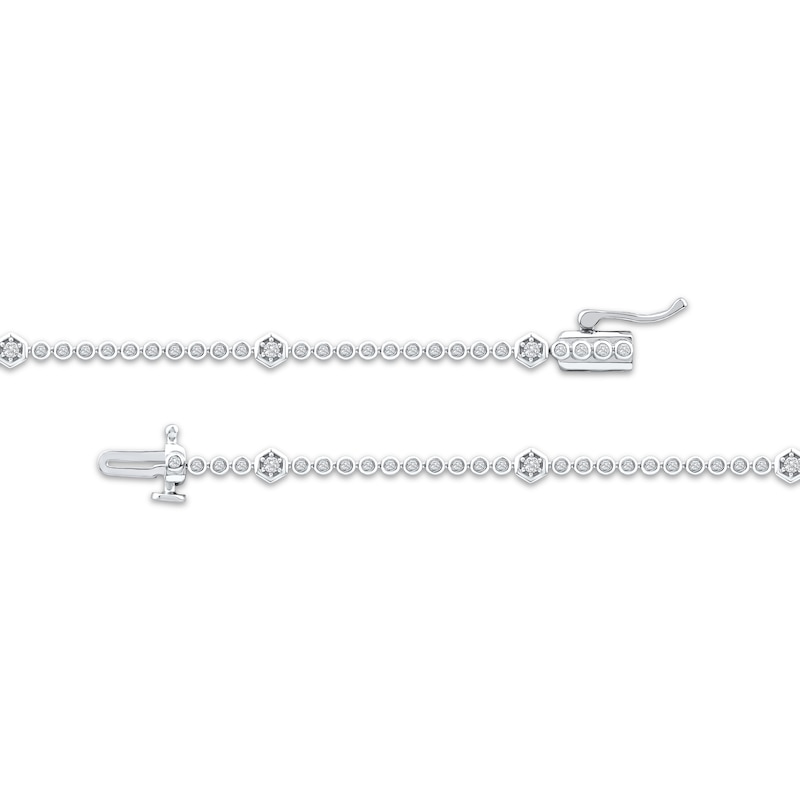 Lab-Created Diamonds by KAY Hexagon Station Bracelet 1/2 ct tw 10K White Gold 7.25"