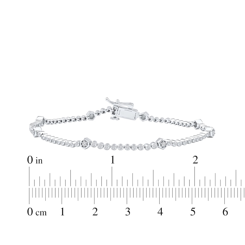 Main Image 5 of KAY Lab-Grown Diamonds Hexagon Station Bracelet 1/2 ct tw 10K White Gold 7.25&quot;
