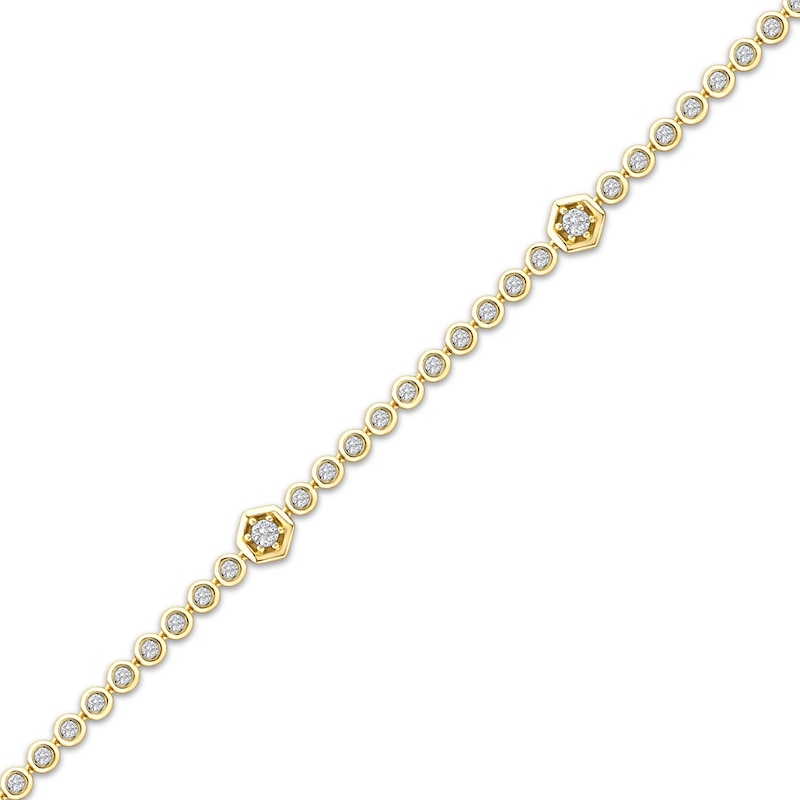 Lab-Created Diamonds by KAY Hexagon Station Bracelet 1/2 ct tw 10K Yellow Gold 7.25"