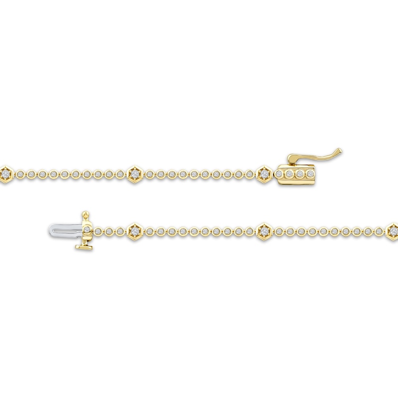 Main Image 3 of KAY Lab-Grown Diamonds Hexagon Station Bracelet 1/2 ct tw 10K Yellow Gold 7.25&quot;