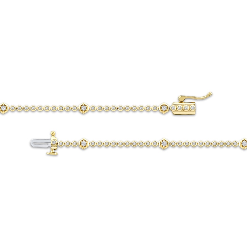 Lab-Created Diamonds by KAY Hexagon Station Bracelet 1/2 ct tw 10K Yellow Gold 7.25"