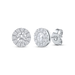KAY Lab-Grown Diamonds Halo Stud Earrings 3/4 ct tw 10K White Gold