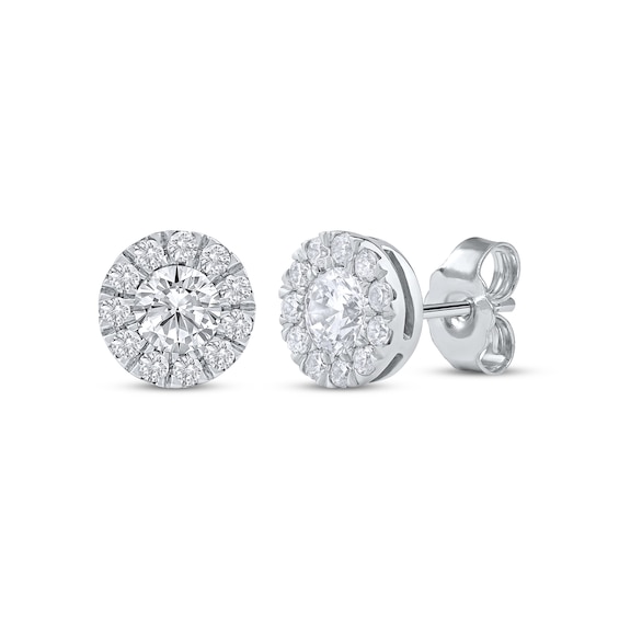 KAY Lab-Grown Diamonds Halo Stud Earrings 3/4 ct tw 10K White Gold