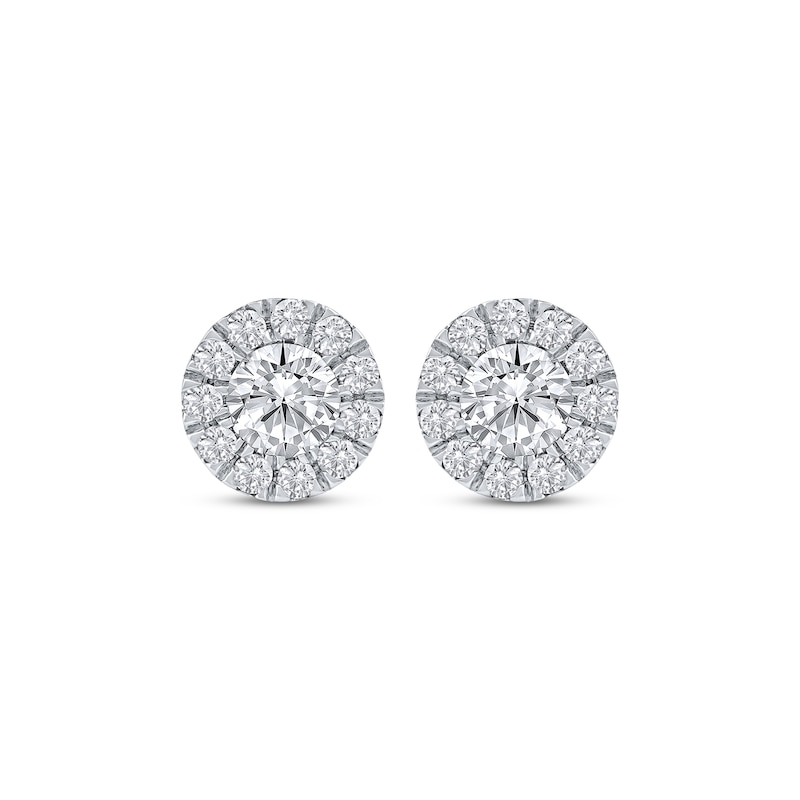 Main Image 2 of KAY Lab-Grown Diamonds Halo Stud Earrings 3/4 ct tw 10K White Gold