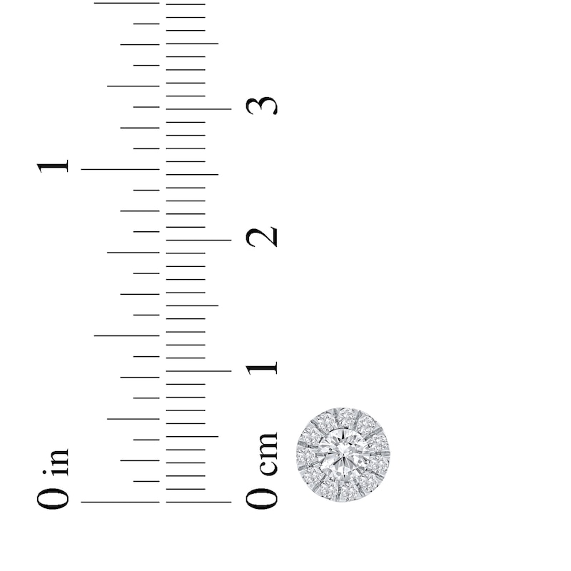 Main Image 5 of KAY Lab-Grown Diamonds Halo Stud Earrings 3/4 ct tw 10K White Gold