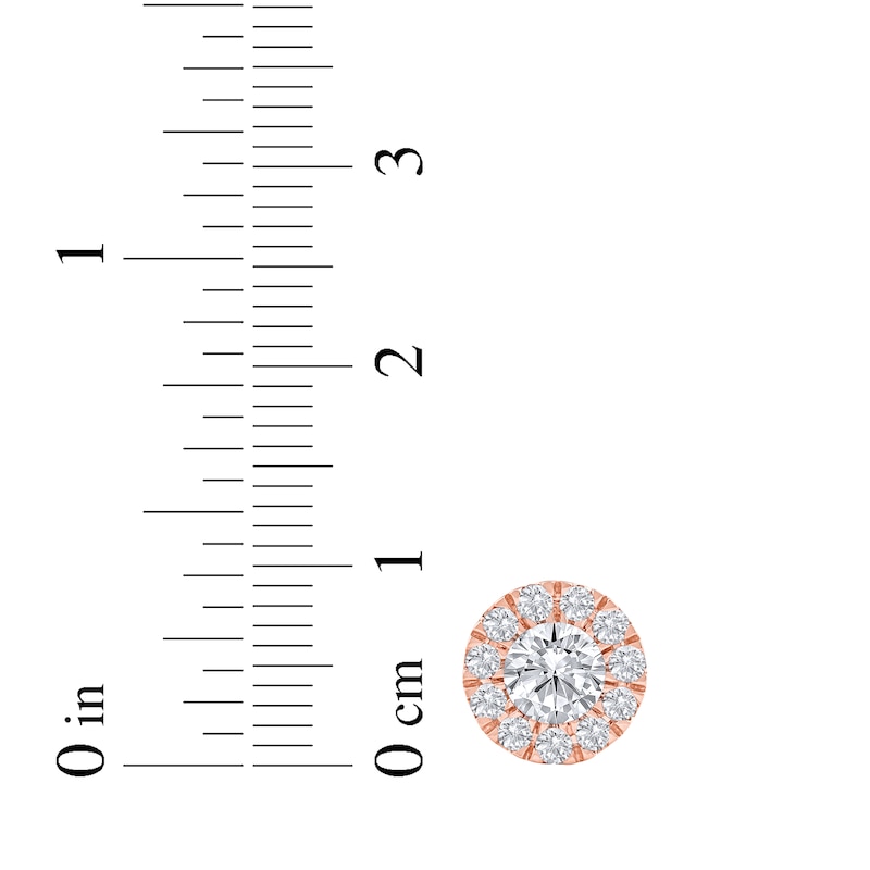 Main Image 5 of KAY Lab-Grown Diamonds Halo Stud Earrings 1-1/2 ct tw 10K Rose Gold