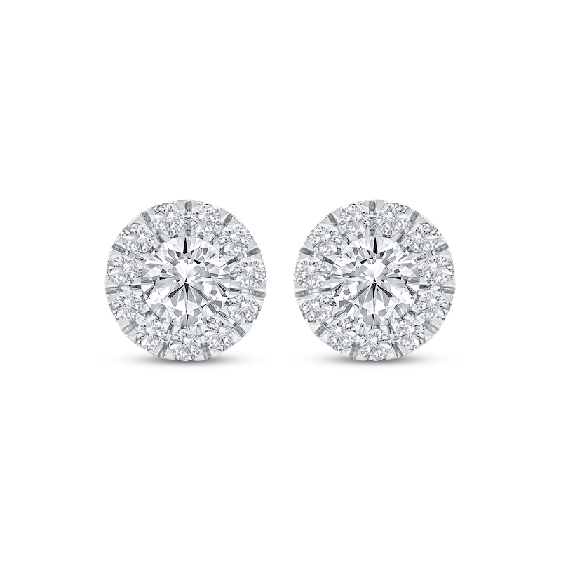 Main Image 2 of KAY Lab-Grown Diamonds Halo Stud Earrings 1-1/2 ct tw 10K White Gold