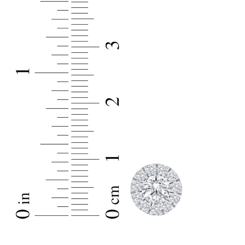 Main Image 5 of KAY Lab-Grown Diamonds Halo Stud Earrings 1-1/2 ct tw 10K White Gold