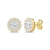 Thumbnail Image 1 of KAY Lab-Grown Diamonds Halo Stud Earrings 1-1/2 ct tw 10K Yellow Gold