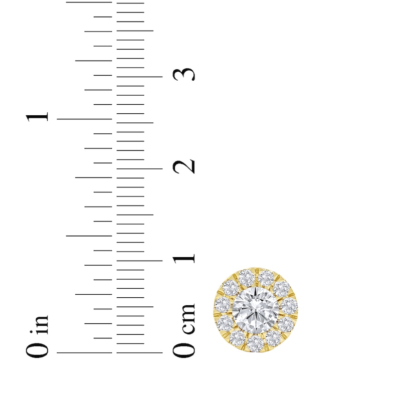 Main Image 5 of KAY Lab-Grown Diamonds Halo Stud Earrings 1-1/2 ct tw 10K Yellow Gold
