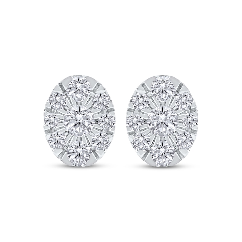 Main Image 2 of KAY Lab-Grown Diamonds Oval Halo Stud Earrings 2 ct tw 10K White Gold