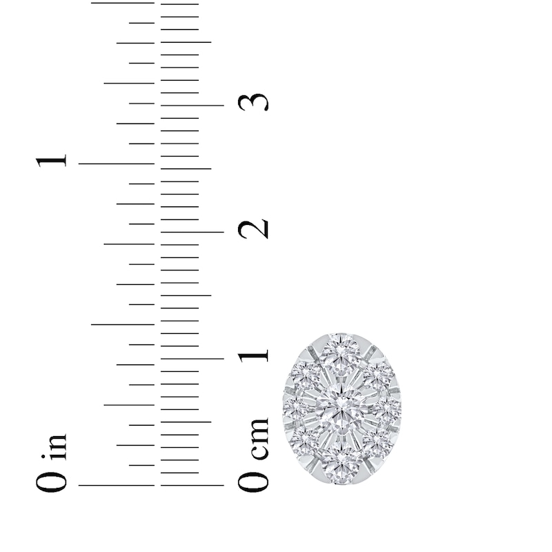 Main Image 5 of KAY Lab-Grown Diamonds Oval Halo Stud Earrings 2 ct tw 10K White Gold