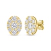 Thumbnail Image 1 of KAY Lab-Grown Diamonds Oval Halo Stud Earrings 2 ct tw 10K Yellow Gold