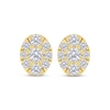 Thumbnail Image 2 of KAY Lab-Grown Diamonds Oval Halo Stud Earrings 2 ct tw 10K Yellow Gold