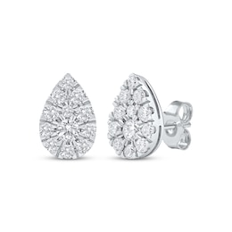 KAY Lab-Grown Diamonds Multi-Stone Pear-Shaped Stud Earrings 3/4 ct tw 10K White Gold