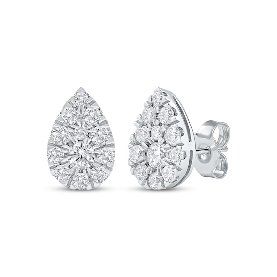 KAY Lab-Grown Diamonds Multi-Stone Pear-Shaped Stud Earrings 3/4 ct tw 10K White Gold