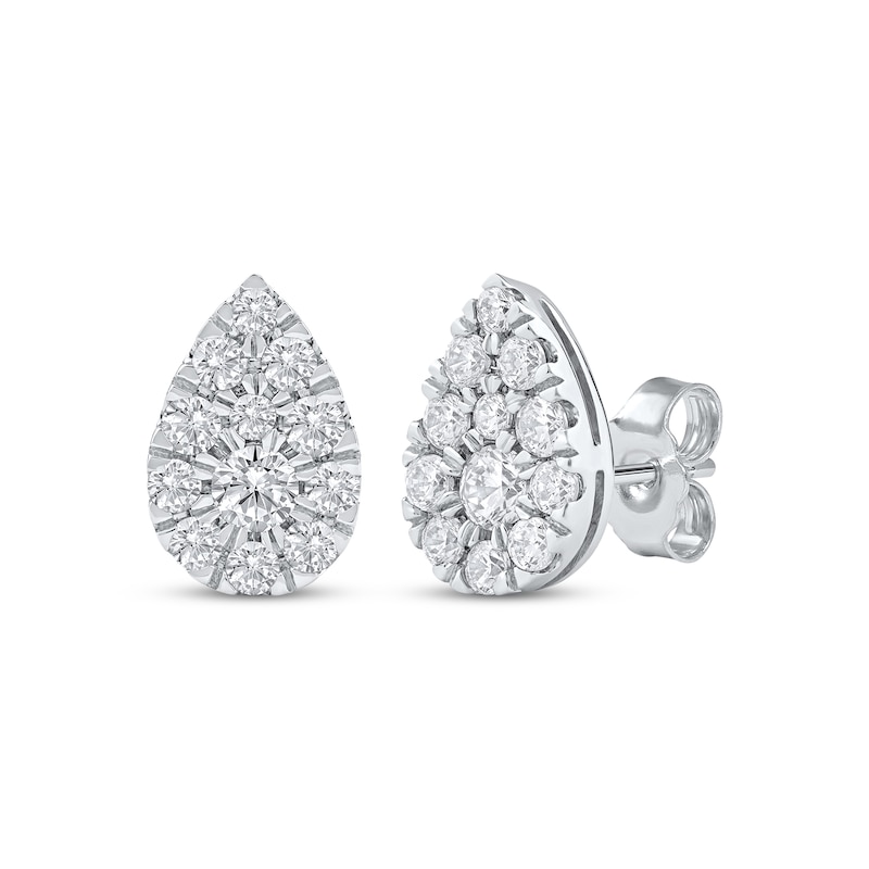 Main Image 1 of KAY Lab-Grown Diamonds Multi-Stone Pear-Shaped Stud Earrings 3/4 ct tw 10K White Gold