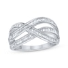 Thumbnail Image 1 of Baguette-Cut Diamond Crossover Ring 1/2 ct tw 10K White Gold
