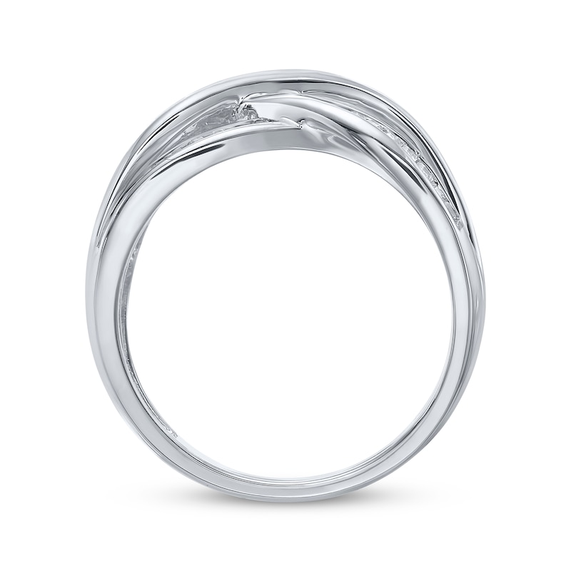 Main Image 3 of Baguette-Cut Diamond Crossover Ring 1/2 ct tw 10K White Gold