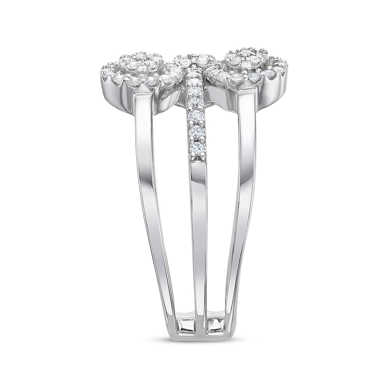 Main Image 2 of Diamond Circles Three-Row Ring 1/2 ct tw 10K White Gold