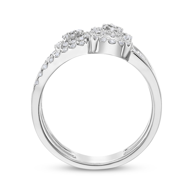 Main Image 3 of Diamond Circles Three-Row Ring 1/2 ct tw 10K White Gold