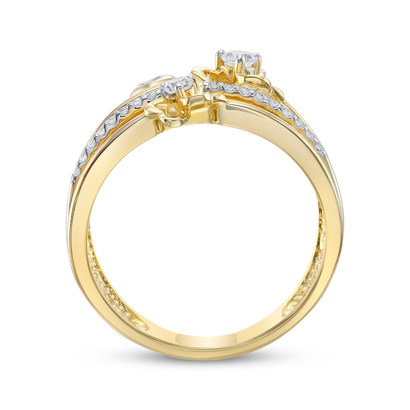 Main Image 3 of Diamond Charms Multi-Row Ring 1/3 ct tw 10K Yellow Gold