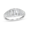 Thumbnail Image 1 of Baguette & Round-Cut Diamond Vertical Multi-Row Ring 1/3 ct tw 10K White Gold