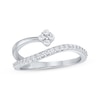 Thumbnail Image 1 of Diamond Deconstructed Flower Curve Ring 1/4 ct tw 10K White Gold