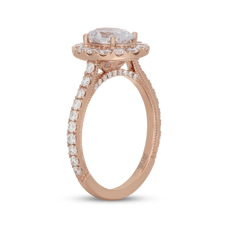 Neil Lane Artistry Oval-Cut Lab-Created Diamond Halo Engagement Ring 2 ct tw 14K Rose Gold