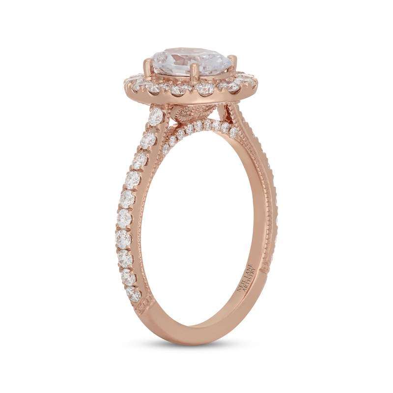 Neil Lane Artistry Oval-Cut Lab-Created Diamond Halo Engagement Ring 2 ct tw 14K Rose Gold