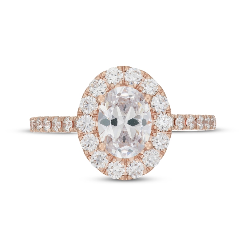 Neil Lane Artistry Oval-Cut Lab-Created Diamond Halo Engagement Ring 2 ct tw 14K Rose Gold