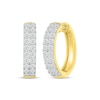 Thumbnail Image 0 of Lab-Created Diamonds by KAY Two-Row Hoop Earrings 1 ct tw 10K Yellow Gold
